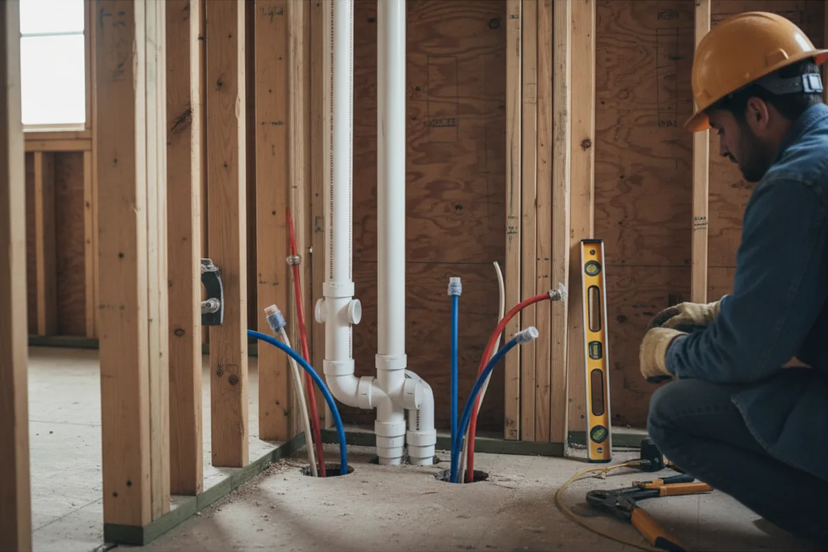 Drain and supply rough-in during Garbage Disposal Repair in Waddy